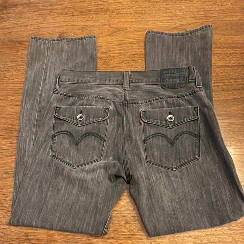 Vintage Levi's Men Black/Gray Denim Jeans 514 Y2K Streetwear Skater Grunge 34x32